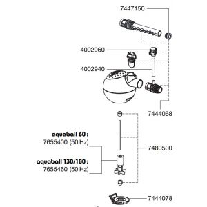 Eheim Aquaball akselit ja holkit 7480500